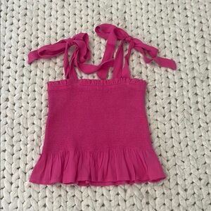 Pink Sleeveless Top with Bow Straps